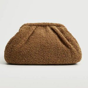 Brown Mango Faux Fur Teddy Bag / Clutch